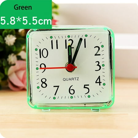 AURIGATE Small Battery Operated Analog Travel Alarm Clock Silent No Ticking, Lighted on Demand and Snooze, Beep Sounds, Gentle Wake, Ascending Alarm, Easy Set