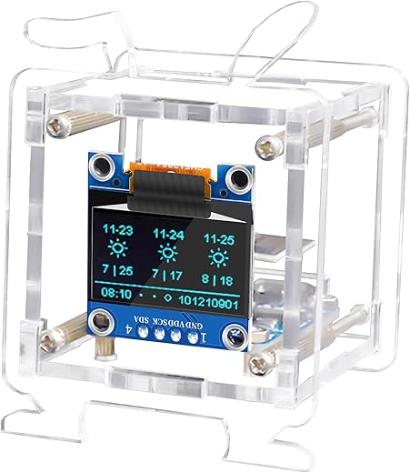 DIY Alarm Clock Soldering Practice Kit with OLED HD Display Acrylic Shell Support Temperature & Humidity Detection WiFi for Students and DIYers, DIY Electronics Kit for College High School Learning