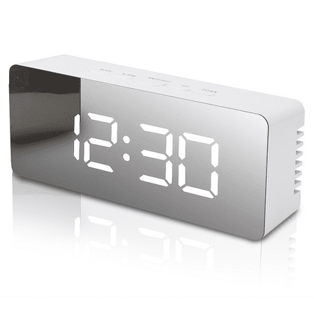 Firsting Electronic Alarm Clock Students Bedroom Luminous Digital Smart Clock White Led, White