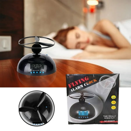 Flying Alarm Clock, Novelty Digital LED Alarm Clock Gadget, Helicopter Chopper Propeller Clock, Creative Gift for Wake Up Heavy Sleepers Boys Girls( Seize Helicopter, Turn off The Alarm Clock )