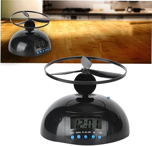 FOPEAS Fly into Fun with Our Portable Alarm Clock - LCD Screen and Propeller Novelty Gadget for Household Supplies