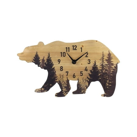 Forest Bear Wood Wall Clock