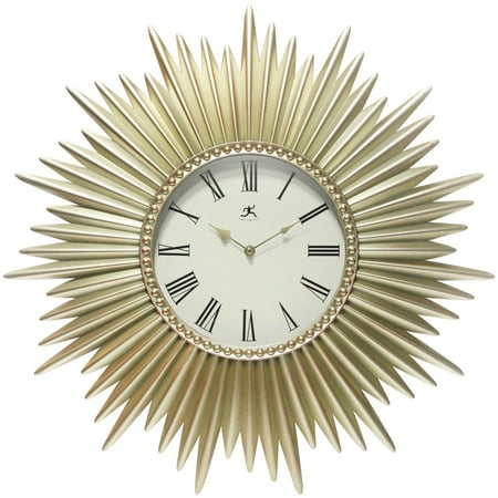 Infinity Instruments Sunburst 24-inch Gold Analog Display Modern Wall Clock