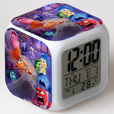 Inside Out 2 Colorful Mood Clock DIY Anime Gift Alarm