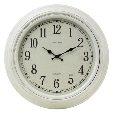 KG Kieragrace Farmhouse Emerson 19.75 Wall Clock White White Plastic