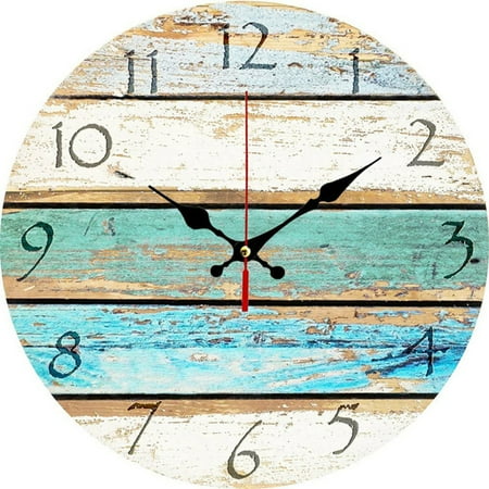 LADAEN Modern Simple Wall Silent Clock Vintage Mid-Century Style Design for Retro Decoration Style House 07