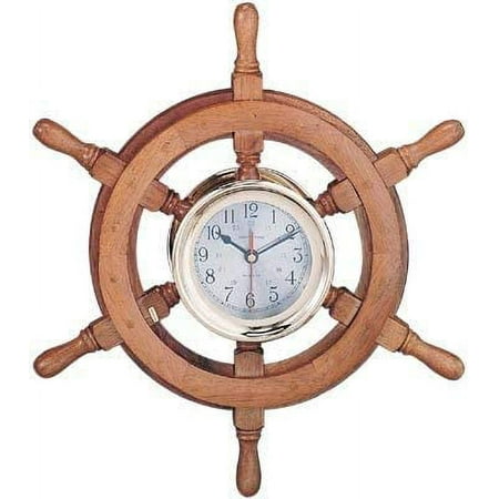 Nagina International 30 Captain's Nautical Ship Wheel Clock