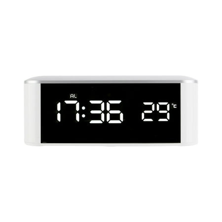 Precise 12/24 Hour Digital Alarm Clock - Temperature Display, Large Screen, Smart LED Clock - Bedside Alarm Clock for Home