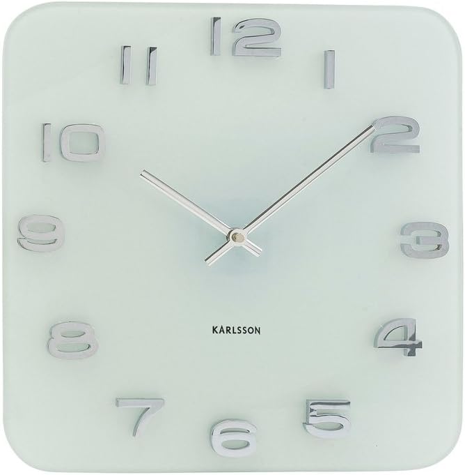 Present Time Karlsson Wall Clock Vintage Glass, White