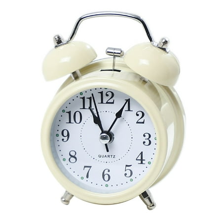 Retro Design Double Bell Alarm Clock - Luminous, Mute Sweeping Movement, Loud Time Display - Super Loud Retro Bell Alarm Clock for Home