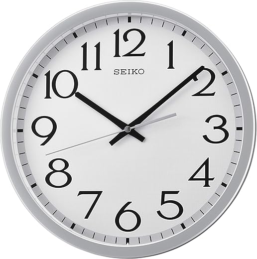 Seiko 12 Inch Easy Read Numerals Wall Clock with Quiet Sweep Second Hand