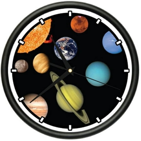 SOLAR SYSTEM Wall Clock planets astronomy teacher gift