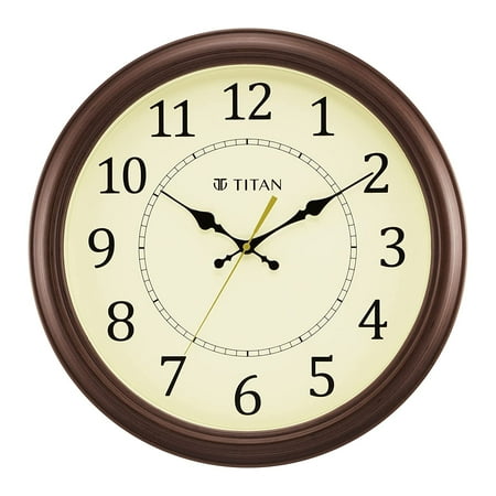 Titan Brown Wall Clock with Cream dial, 32.5cm x 32.5cm