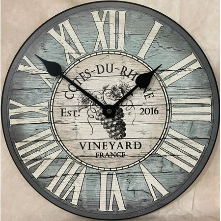 Wine Barrel Blue Hanging Wall Clock Ultra Quiet Quartz Mechanism Beautiful Lasting Color